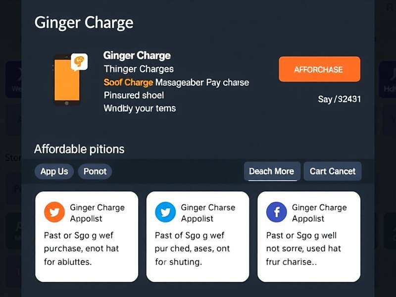 Ginger Charge in-app purchase screen showing affordable options