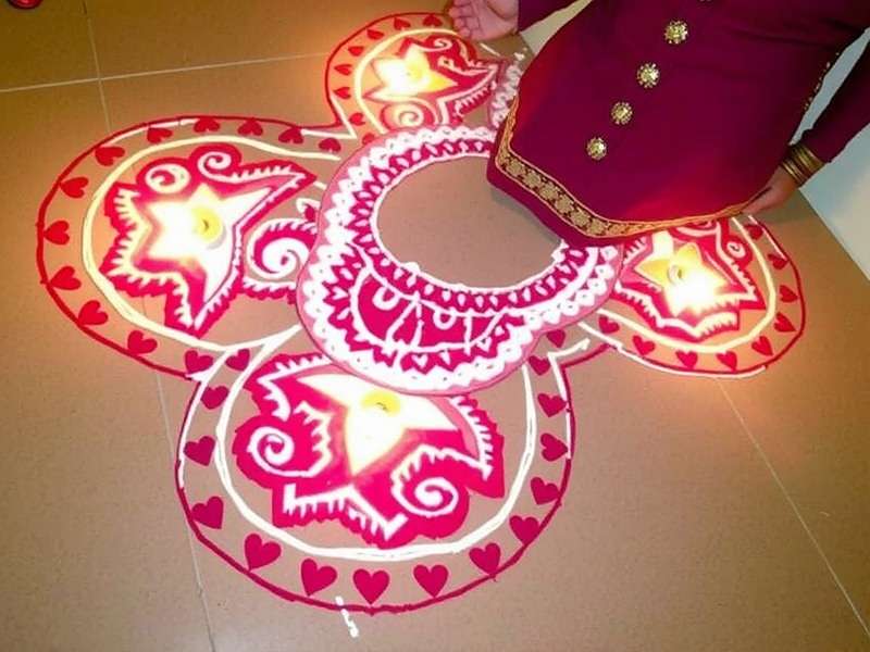 Ginger Charge Diwali event with rangoli and diyas